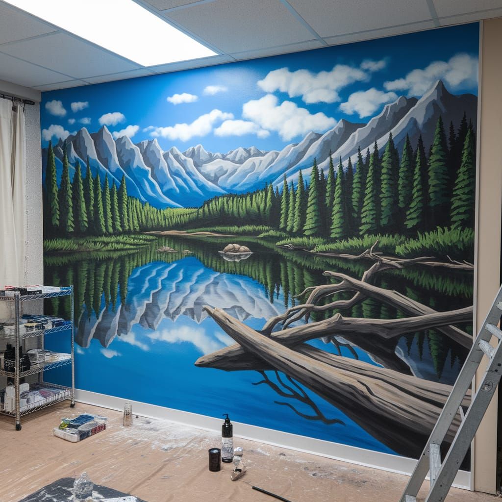 Dynamic Airbrush Mural Art