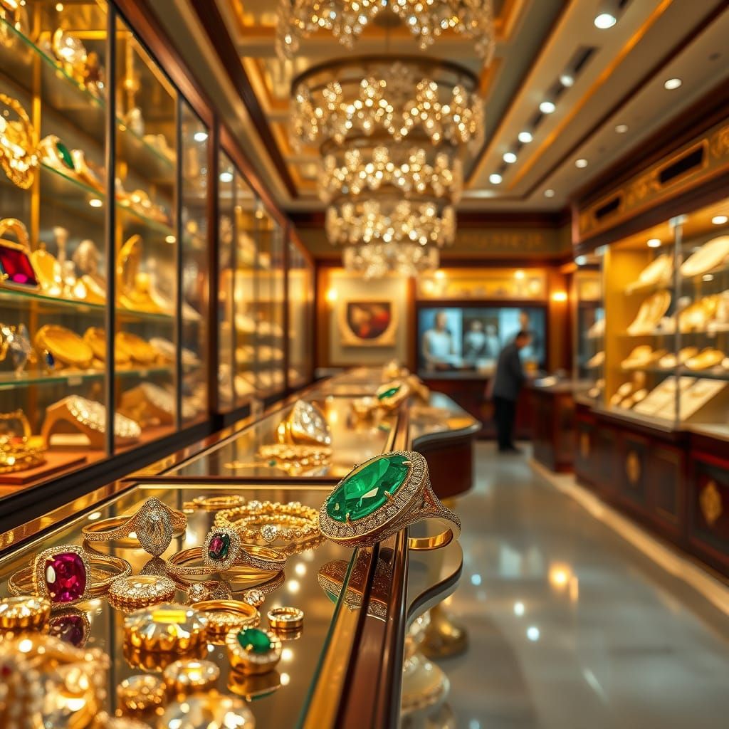 Luxurious Jewelry Store in Hyperrealistic Style