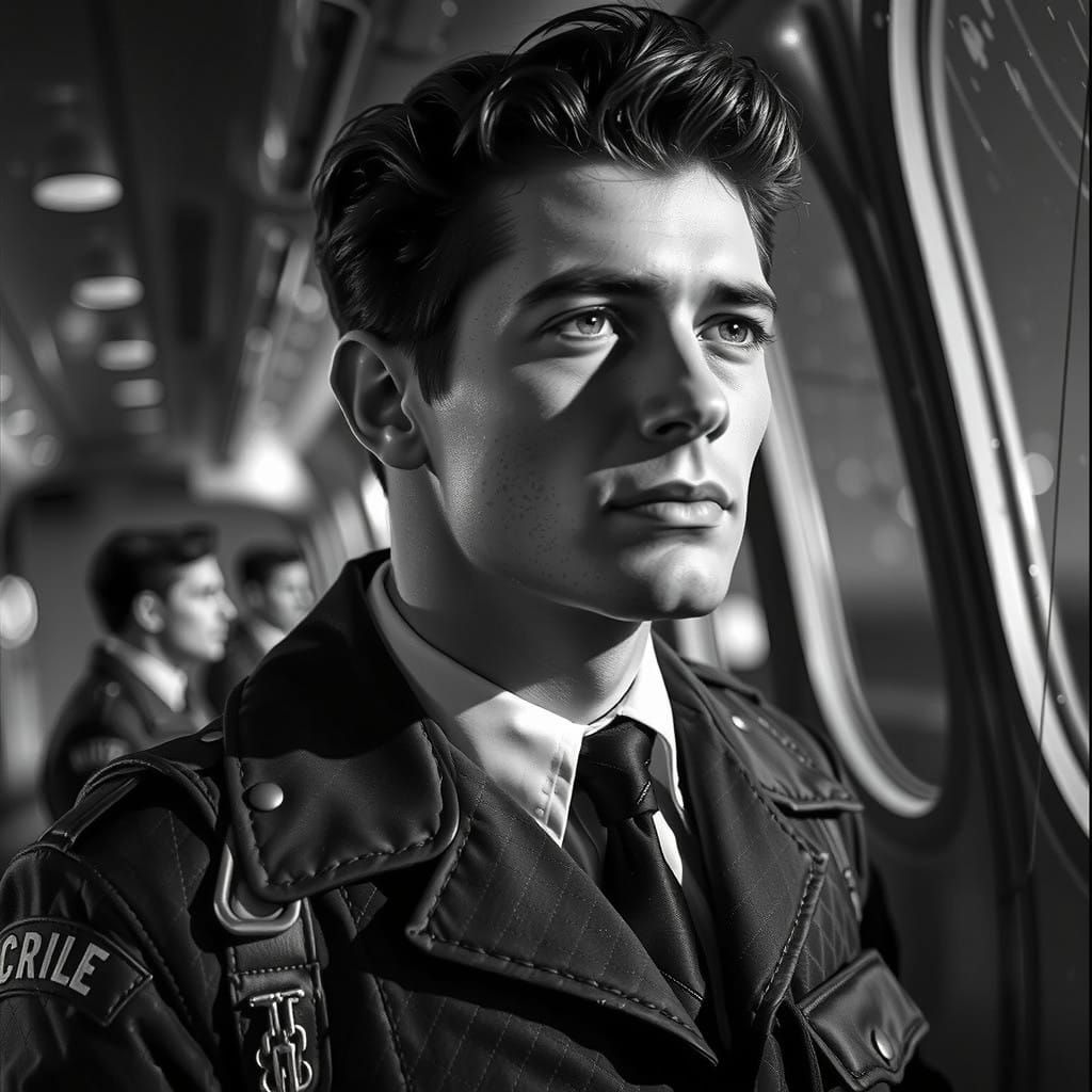 Classical Portrait of a Dashing Airship Attendant