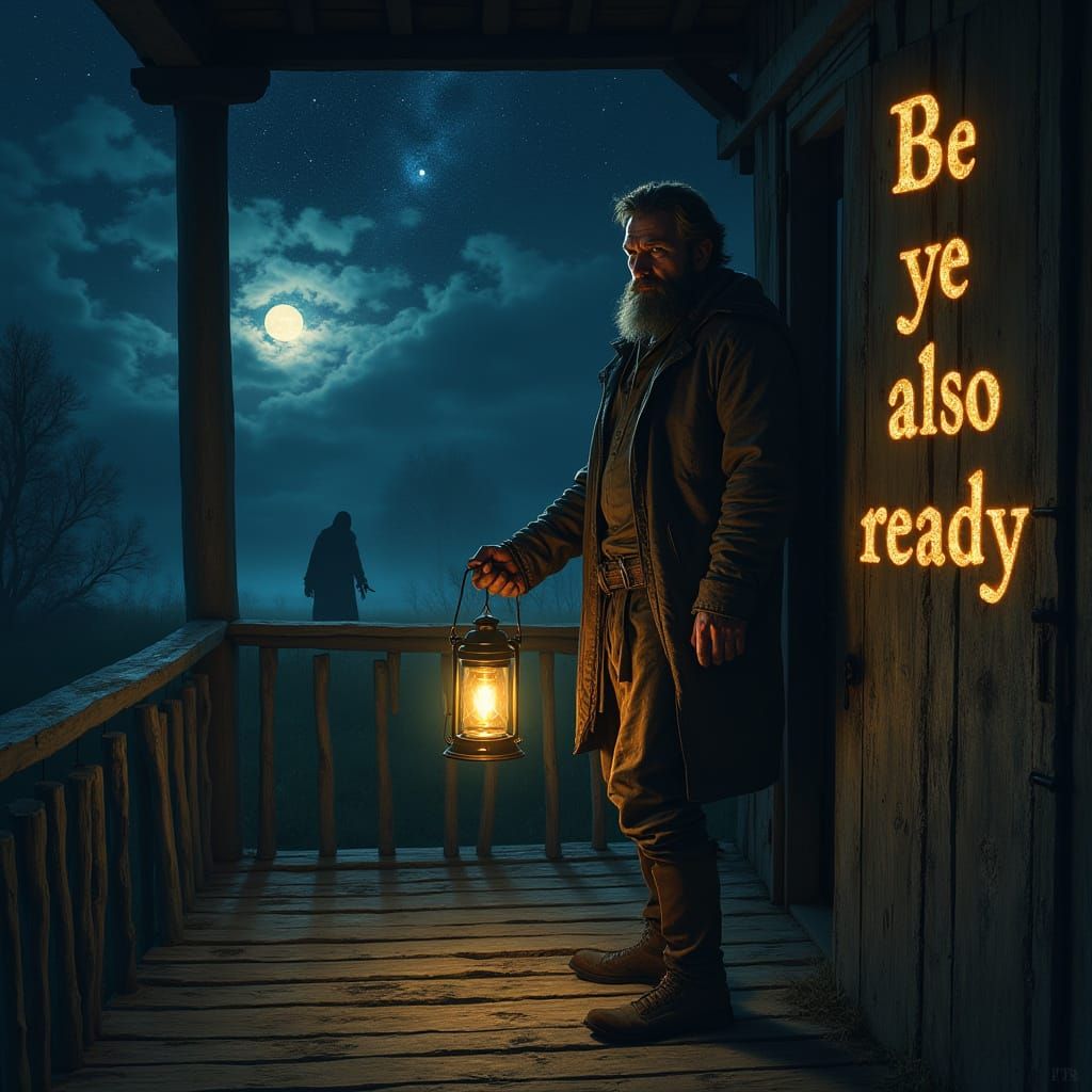 A Rugged Goodman Watches Over His Rural Abode Under Starry S...