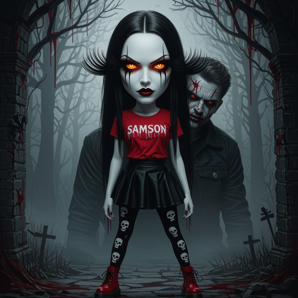 Haunting Woman With Sinister Boyfriend Dark Fantasy Art