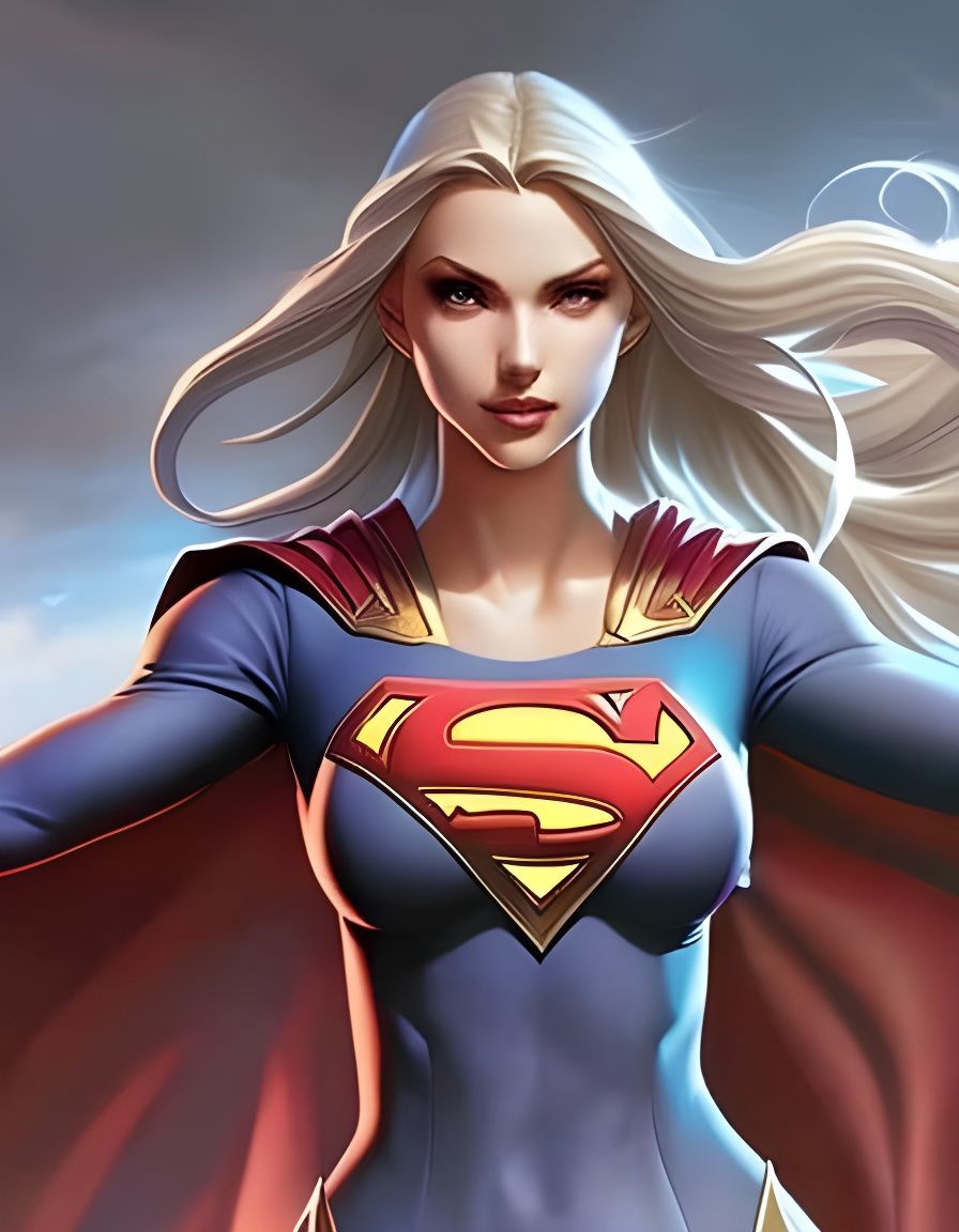 Hyperdetailed Supergirl Painting in Artgerm Style