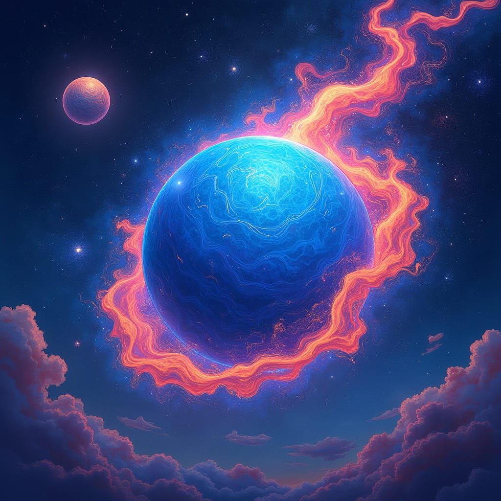 Ethereal Cosmic Gumball in Vibrant Royal Blue