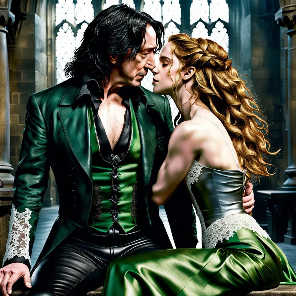 Romantic Kiss in Burgundy Chair: A Digital Illustration