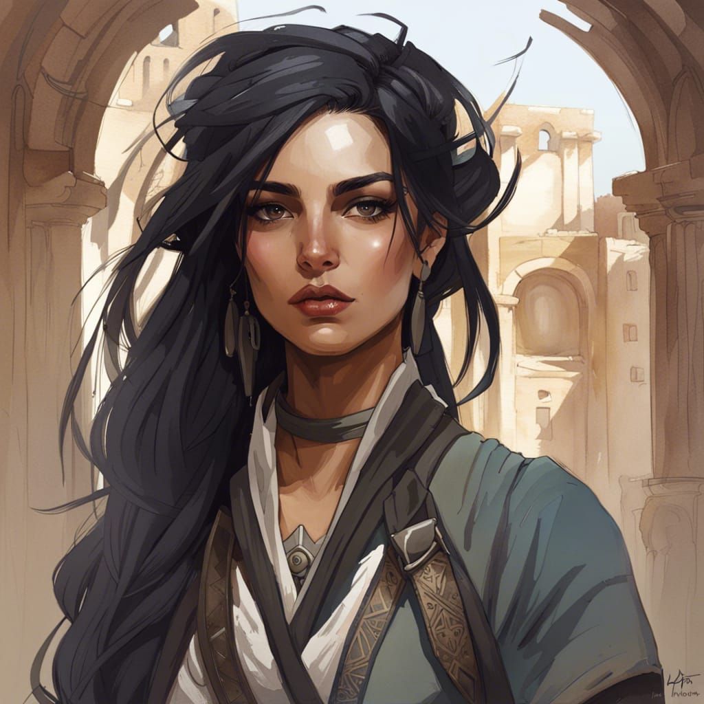 Explorer Portrait in Detailed Ink Style