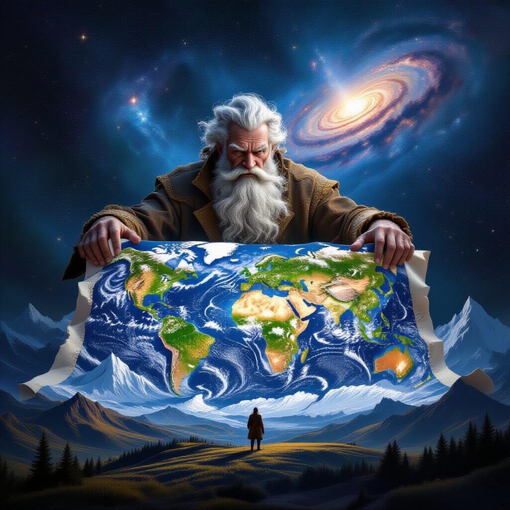 Cosmic Cartographer Unfolds Earth in Nebula