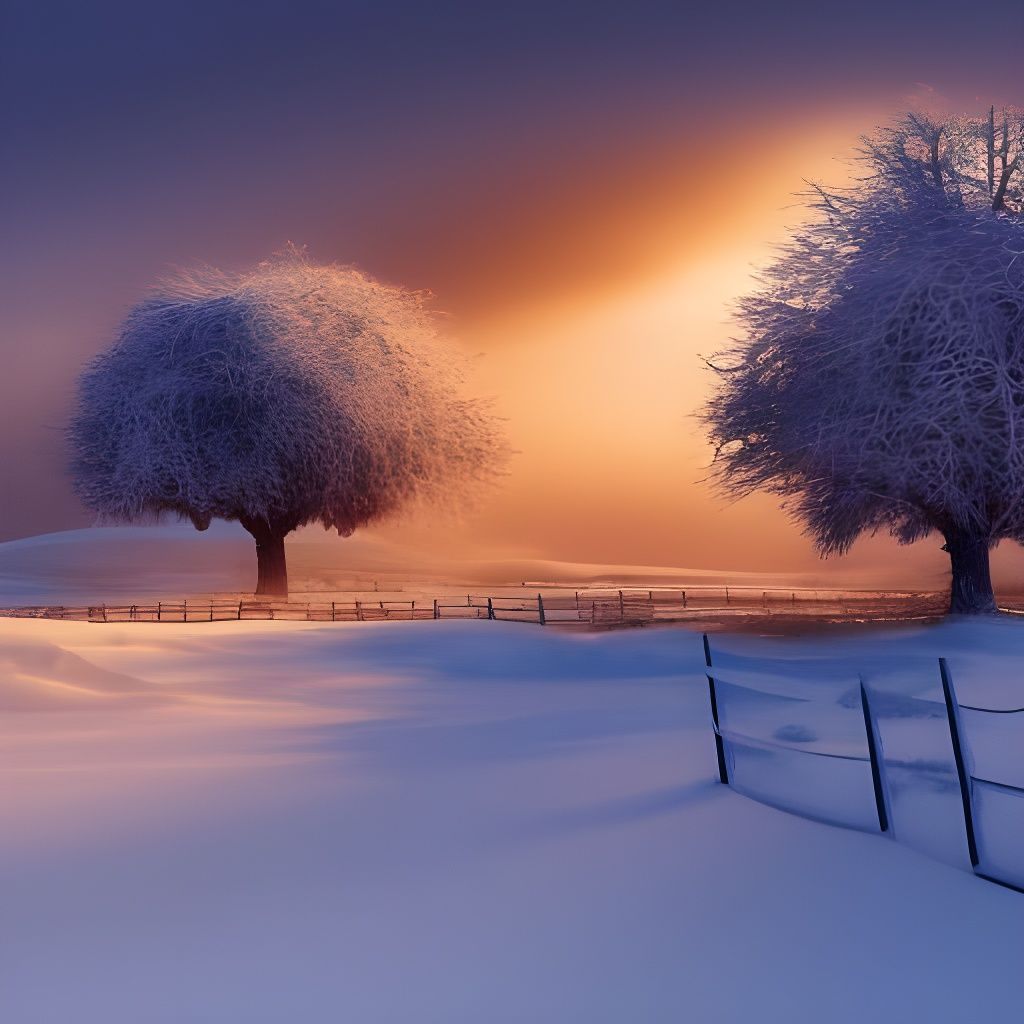 Winter Storm on the Prairie: Hyperrealistic Snow Scene