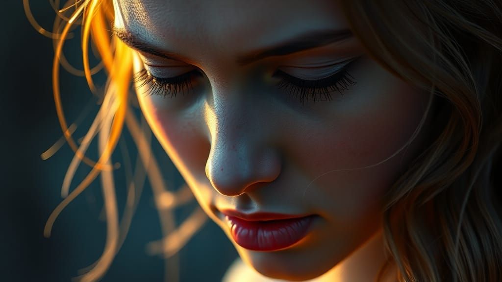 Ultra-Realistic Portrait of a Woman's Face with Strength and...