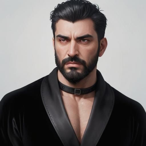 Elegant Man in Velvet Robe as Oil Painting