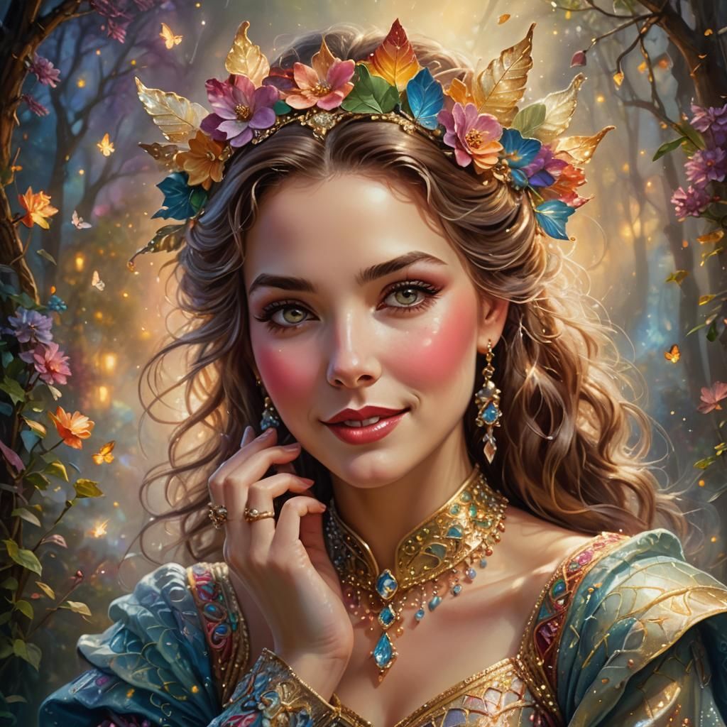 Detailed Fantasy Portrait with Golden Lighting