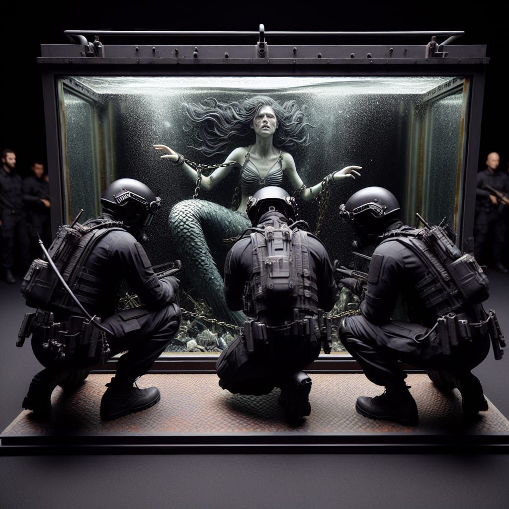 Disturbing Capture: Mermaid in Chains, 3D Art