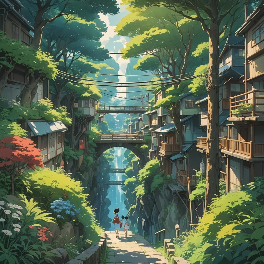 Anime Key Visual in Studio Ghibli Style