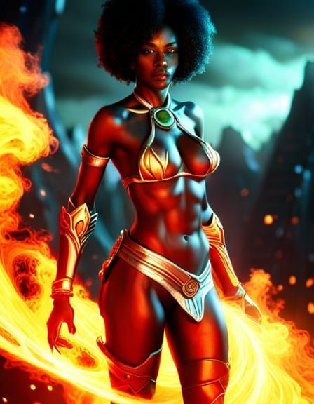 Fiery Woman: Fantasy Concept Art in 8K