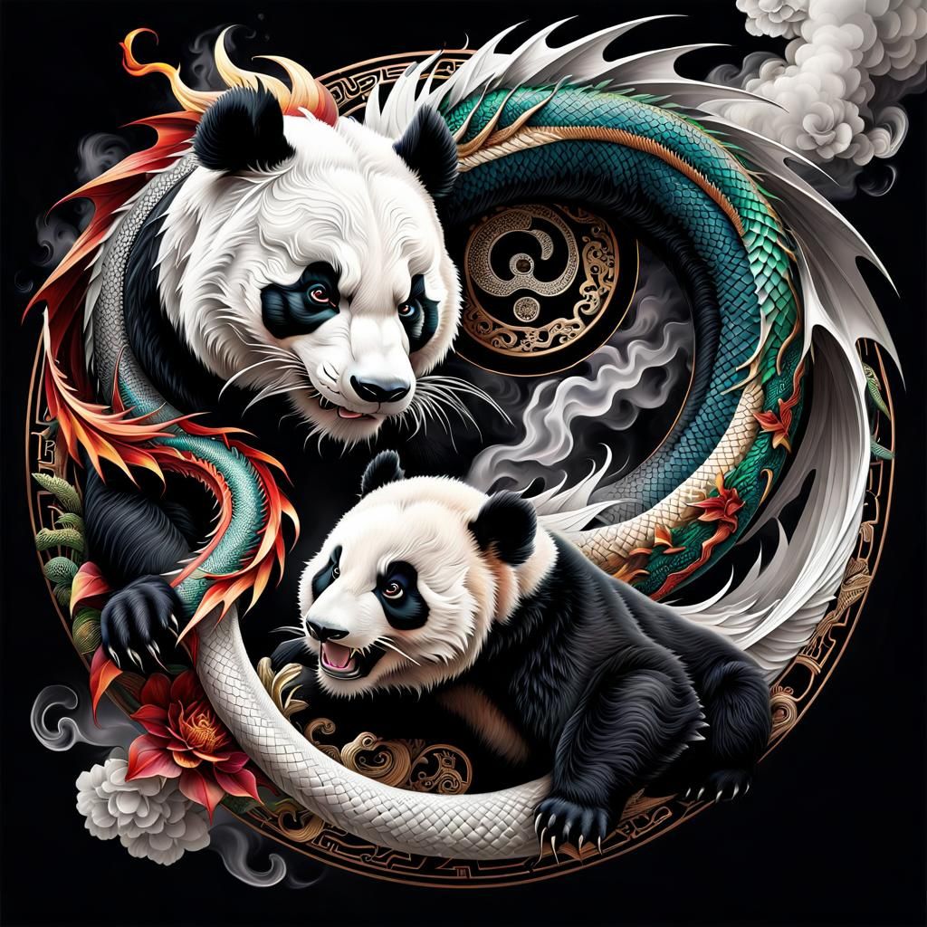 Yin Yang: Dragon and Panda in Chinese Illustration