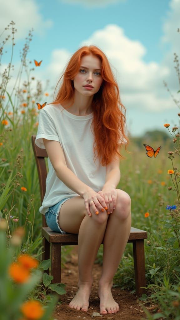 Woman in Lush Garden: Professional Nature Photography