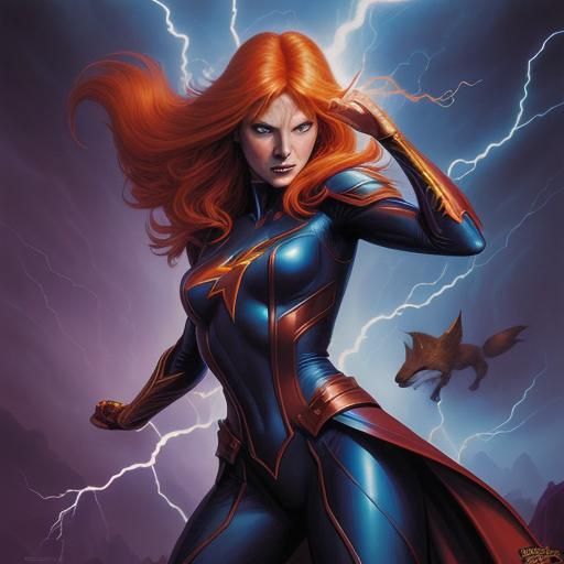 Fox in Dark Magic Lightning, Comic Book Art