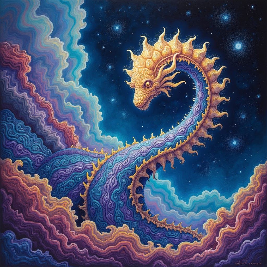 Vibrant Astral Cosmos in Visionary Art Style
