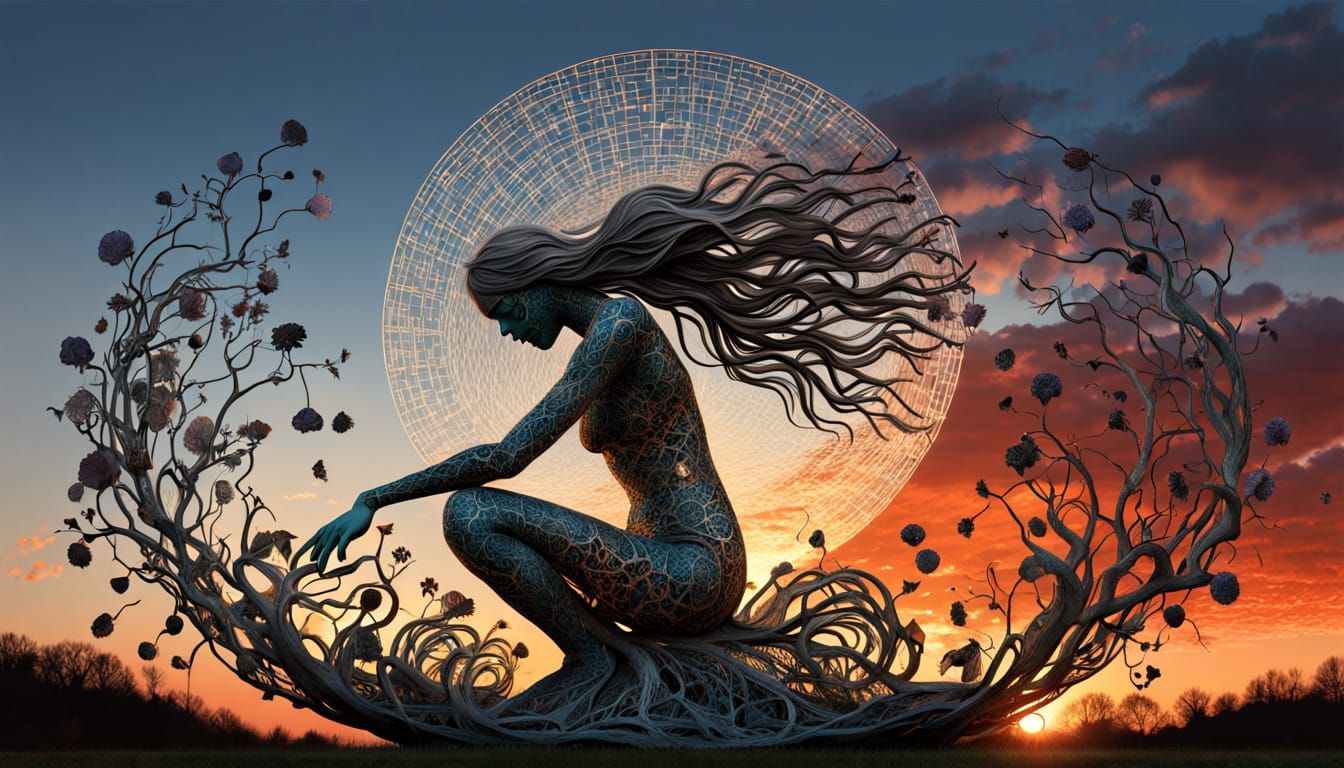 Fragmented Sculpture "Цеца's MUSIC" at Sunset