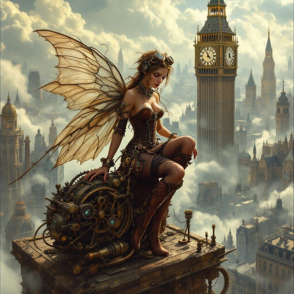 Steampunk Fairy in Clockwork Splendor