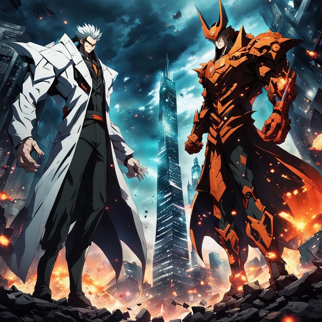 Anime Villains Clash in Ruined City