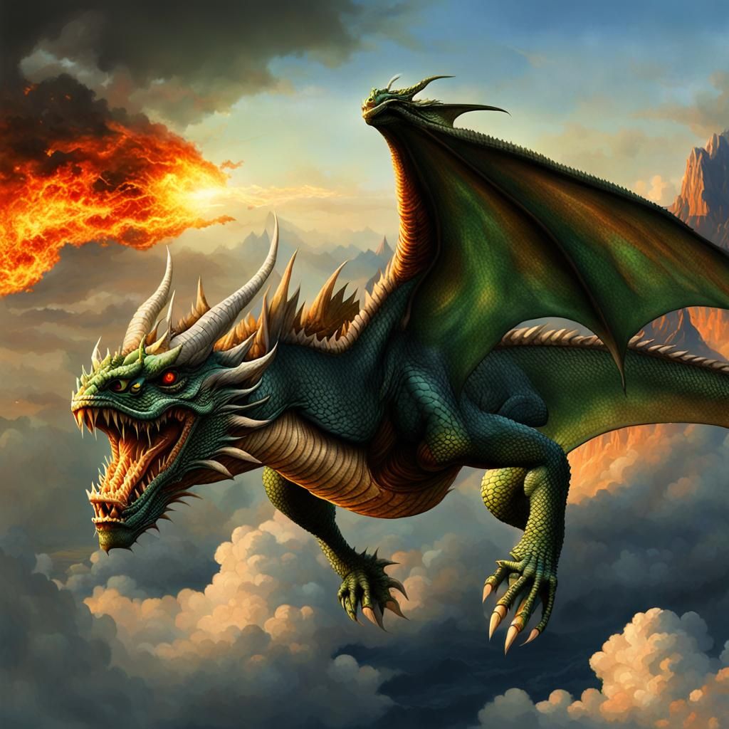 Winged Fire-Breathing Dragon: A Legendary Creature