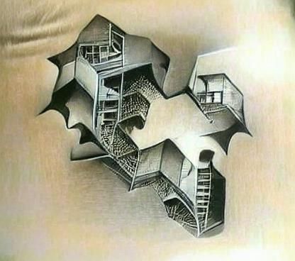 Abstract Tessellation in Escher Style