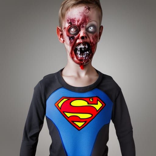 Zombie Superman Portrait in Hard Rim Lighting