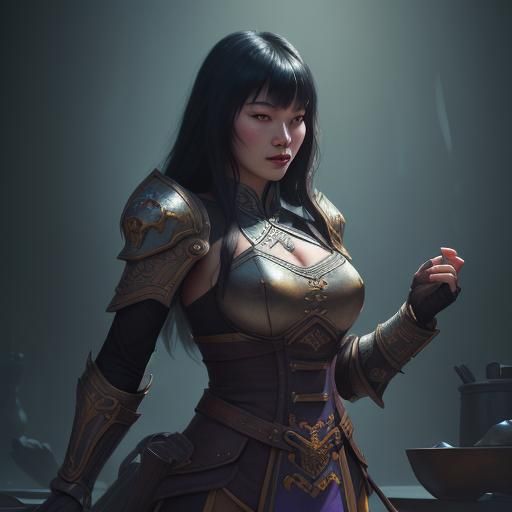 Genghis Khan and Betty Page: Dark Fantasy Art