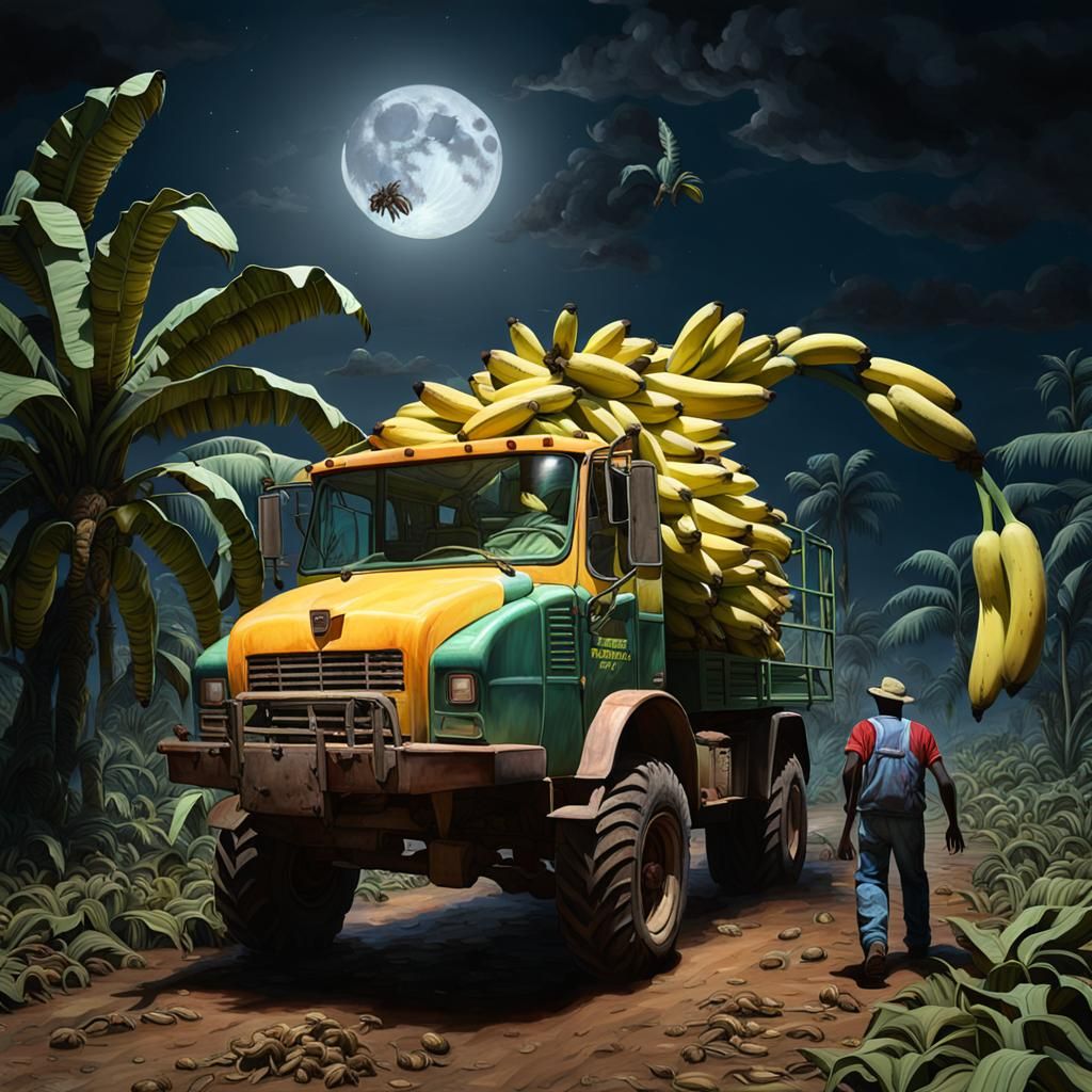 Hyperreal Jamaican Banana Harvester with Tarantula