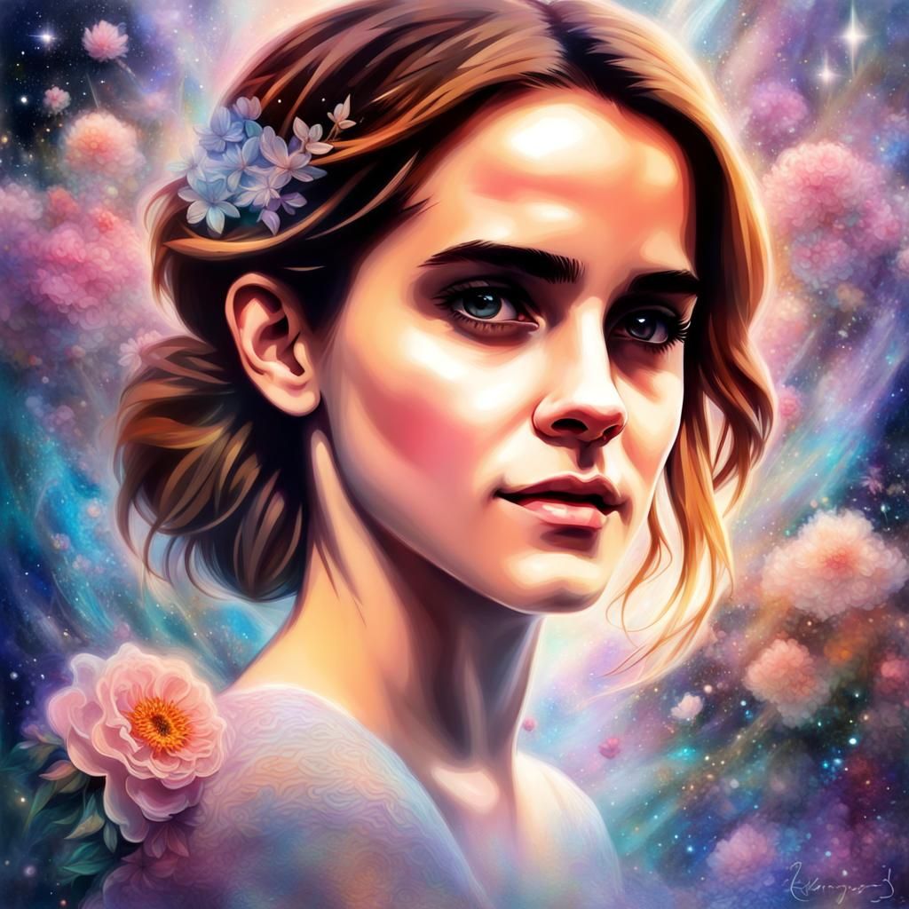 Emma Watson Portrait in Ethereal Fantasy Style