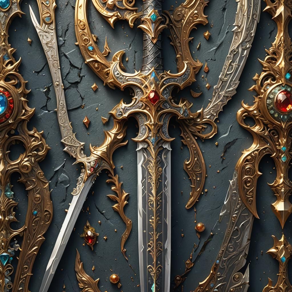 Jeweled Prince's Sword: Detailed Fantasy Art