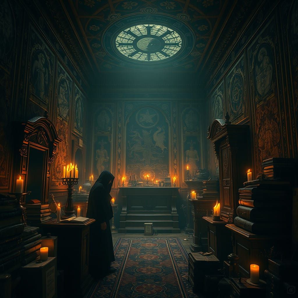 Surreal Chamber of Ancient Secrets and Mystical Realism