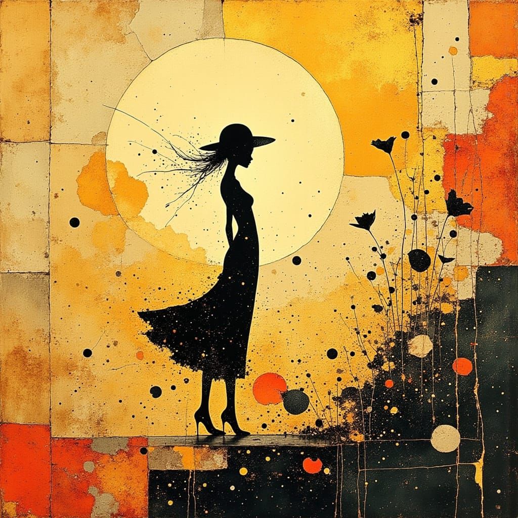 Ethereal Lady Swirls in Golden Hour