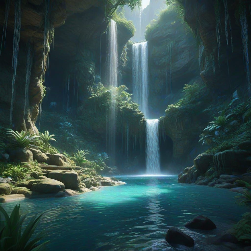 Crystal Cove with Waterfalls and Dolphins