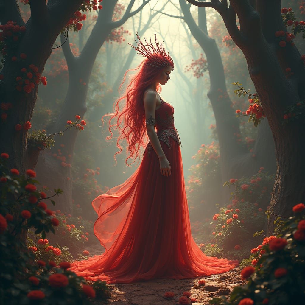 Mystical Figure in Lush Environment, Matte Painting