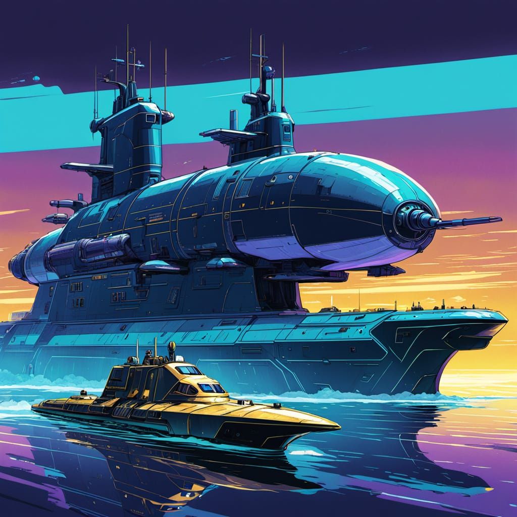 Nuclear Submarines in Formation: Digital Concept Art