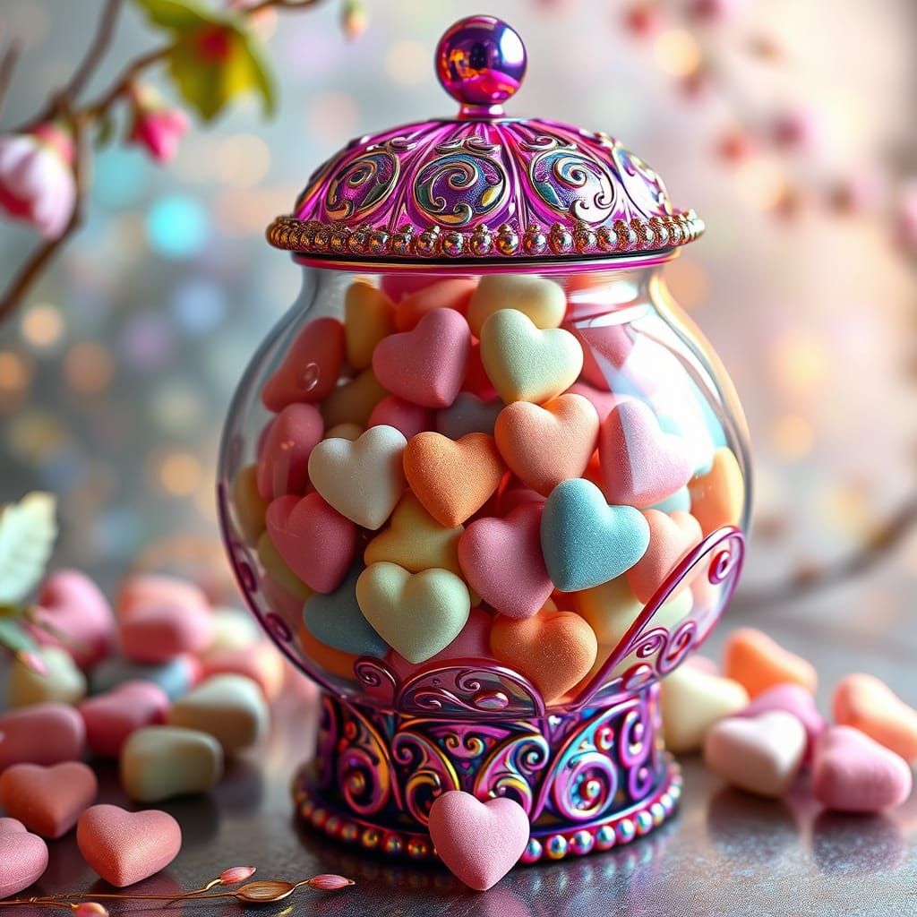Vibrant Bongobonglas with Whimsical Candy Hearts