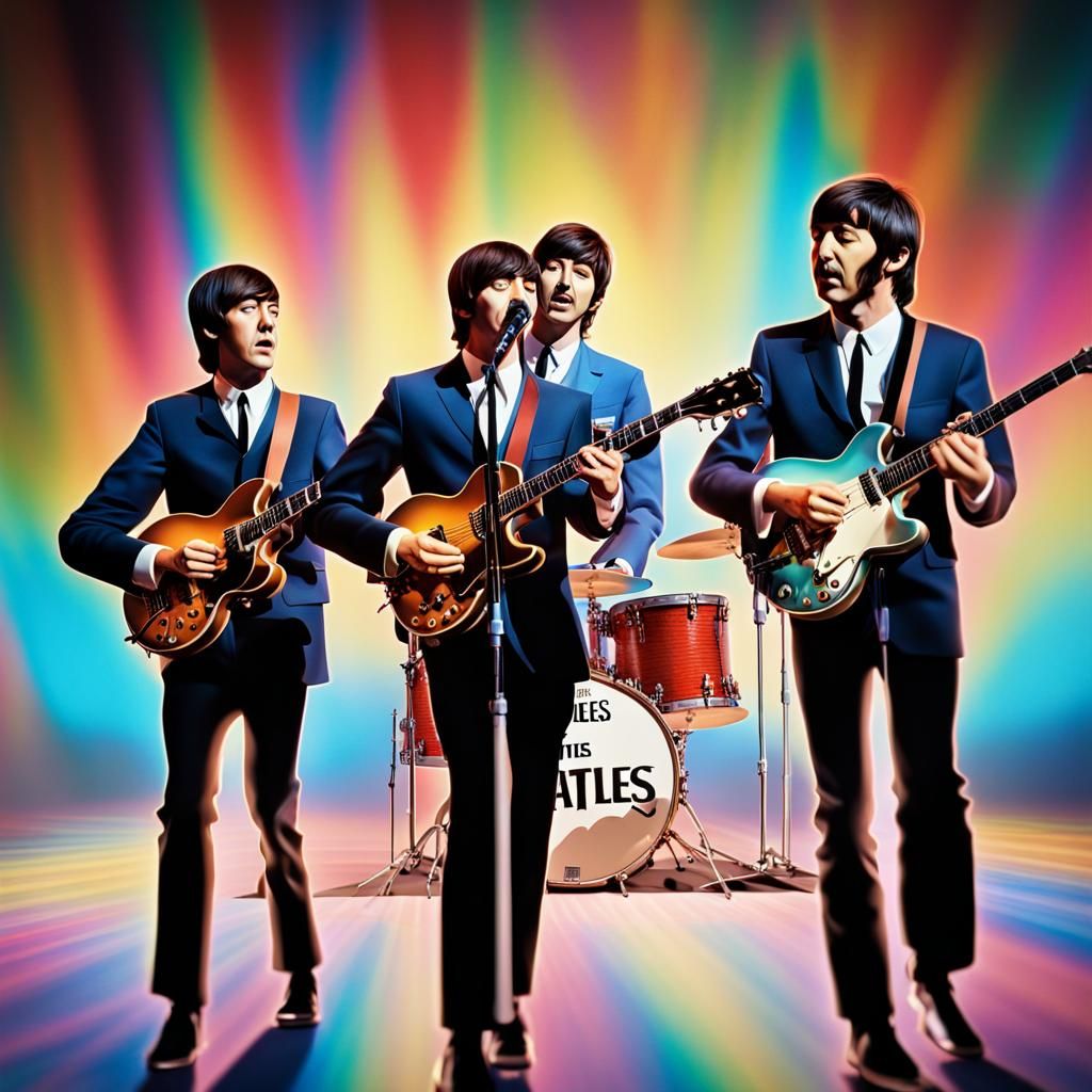 Beatles Hologram Concert: Hyperrealistic Splash Art