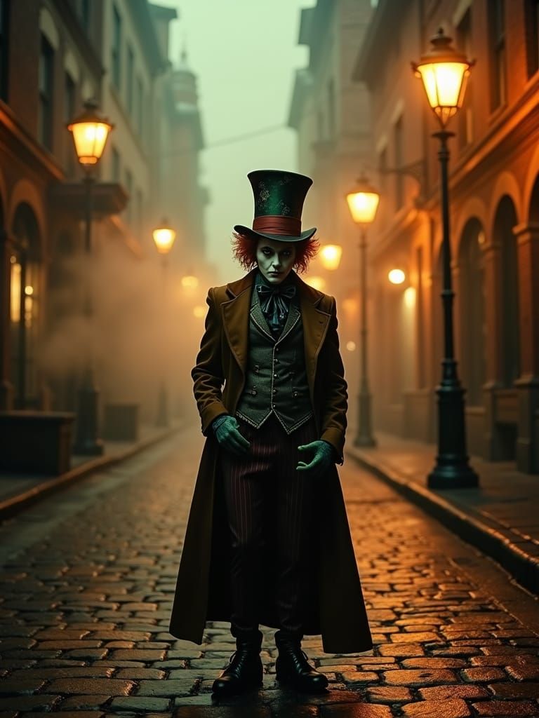 Mad Hatter in Victorian City, Cinematic Film Style