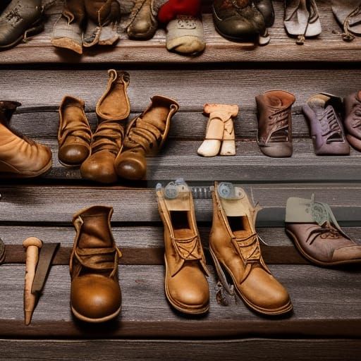 Gnome Cobbler at Work in Detailed Workshop