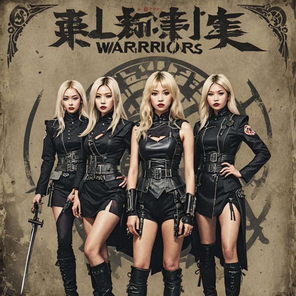 Blonde Warriors Album Cover in Gothic Industrial Style