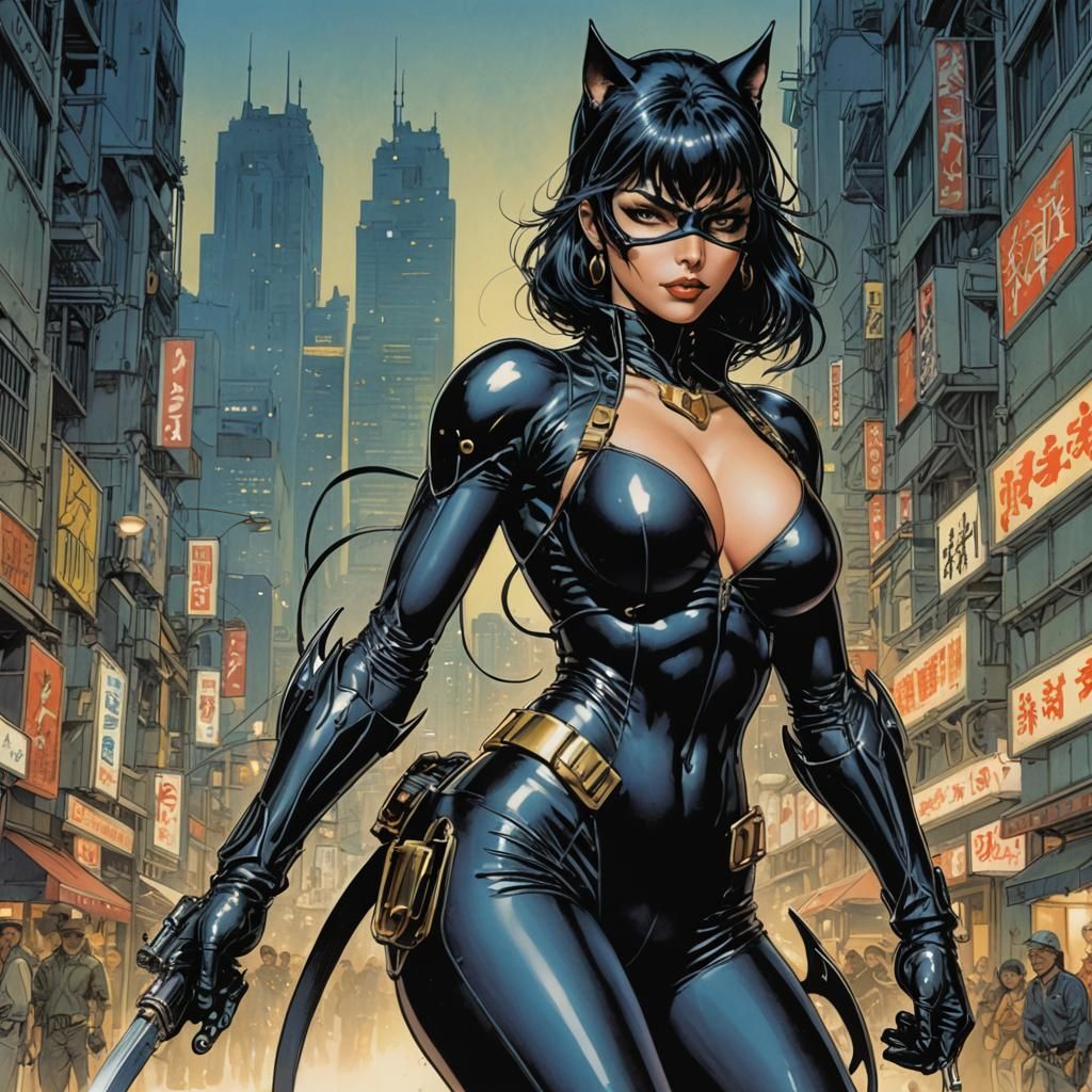 Catwoman in Manga Style