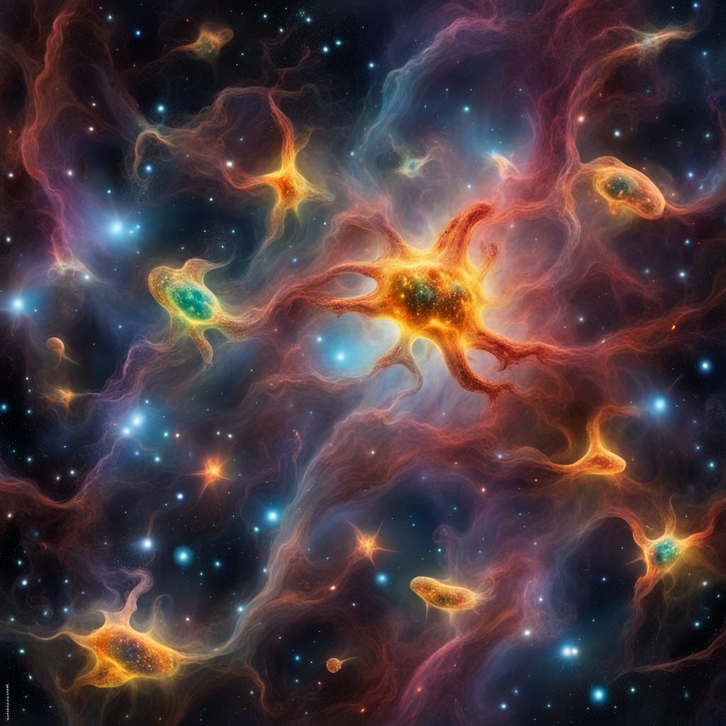 Luminous Amoebas in a Dark Universe Nebula