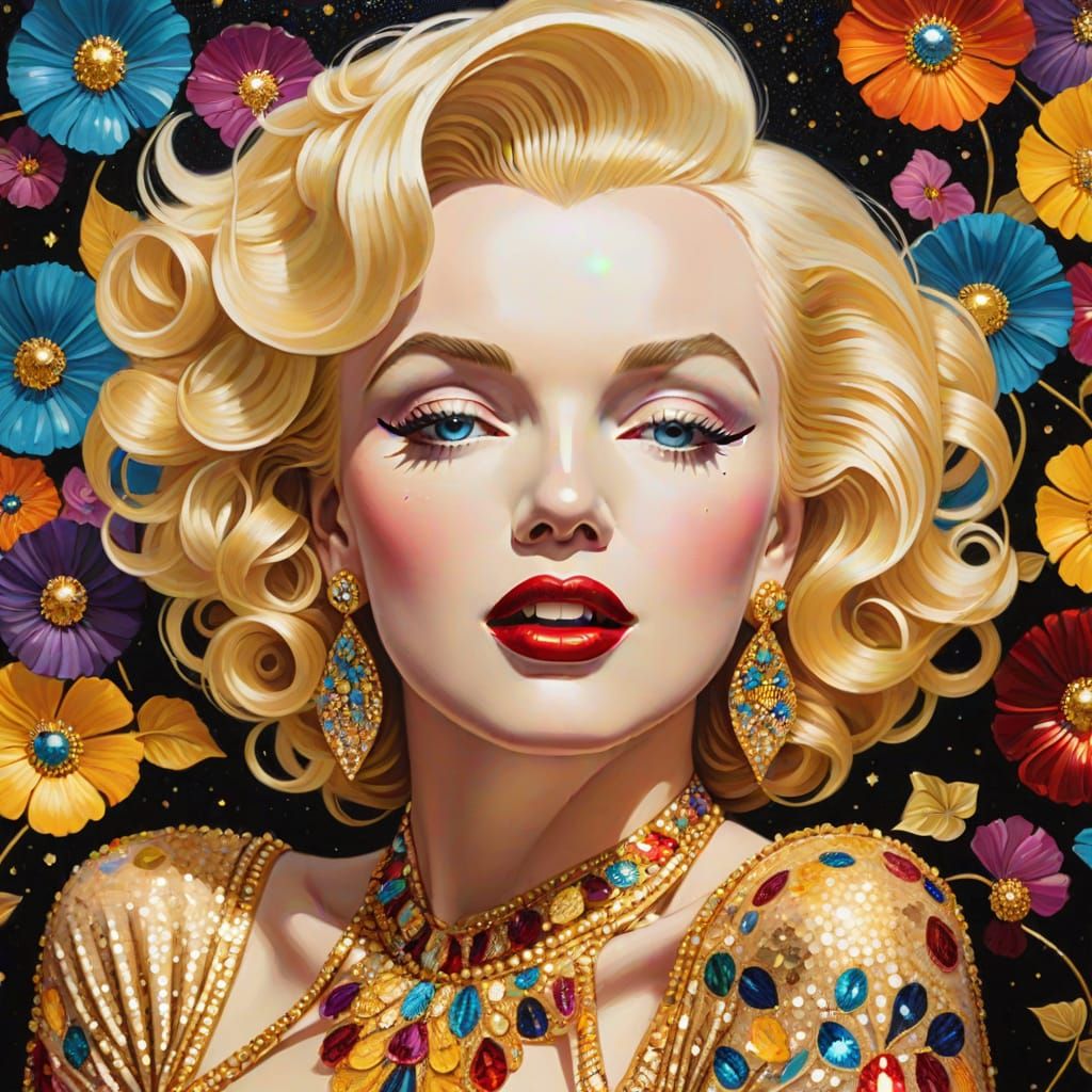 Glamorous Portrait in Art Nouveau Style