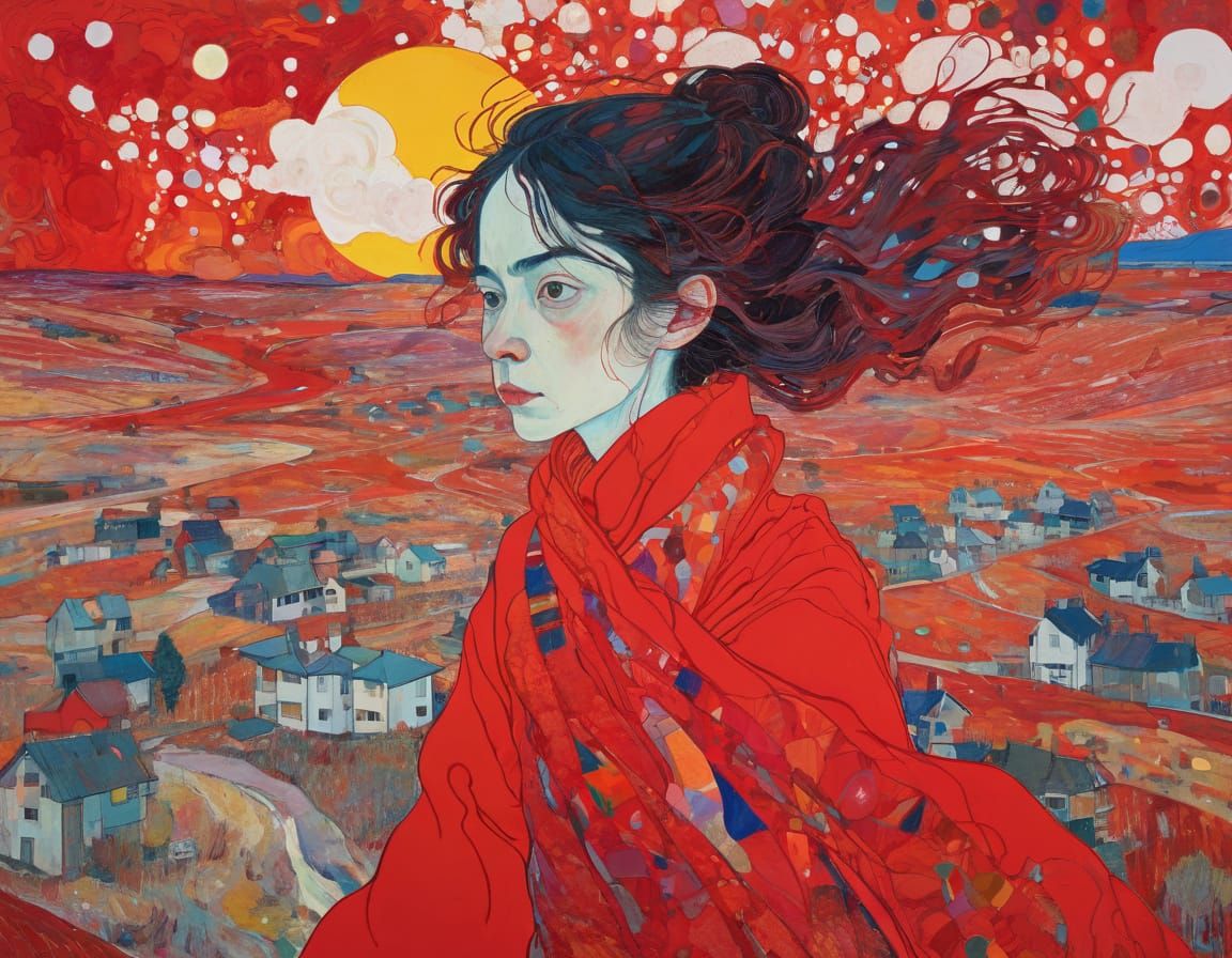 Crimson Tempest: Expressionist Red Abstract