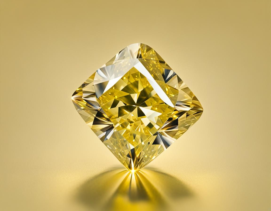 Brilliant Yellow Diamond with Stellar Background