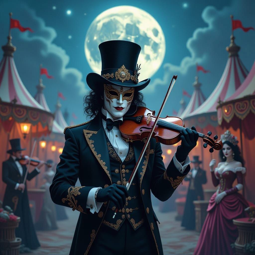 Gothic Carnival of Ghosts in Moonlight