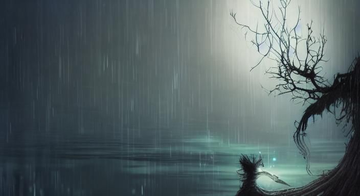 Eerie Cyberpunk Creature with Mossy Eyeball