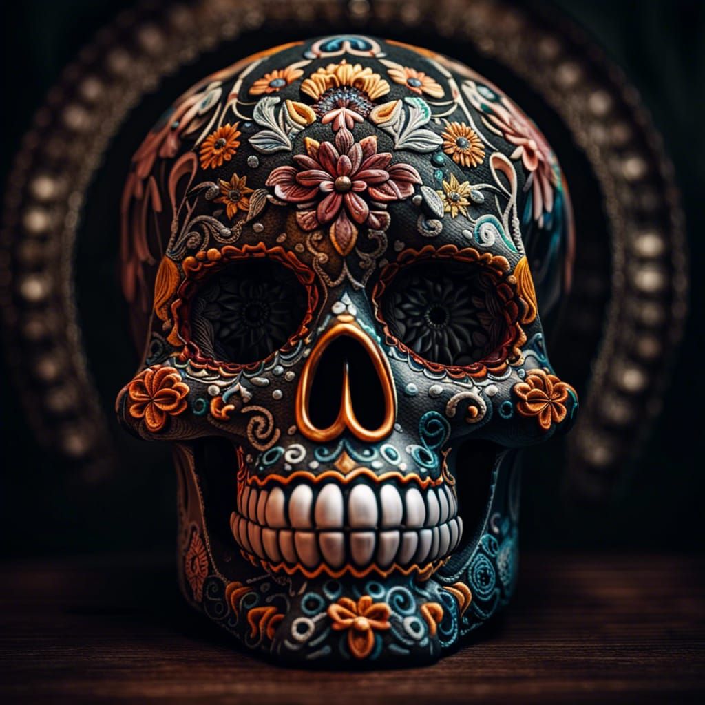 Beautiful Día de los Muertos skull
