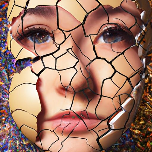 Fractal Face: A Surreal Oil Painting